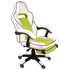 Scaun gaming Pilot Race Alb-Verde